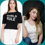 Women's Lycra Crop Tops — Buy 1 Get 1 Free | Black & White | S & M