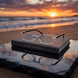 Front view of daily reading glasses with clear anti-blue light lenses
