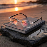 Two-pack of reading glasses with anti-blue light lenses and slim frames